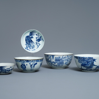 A varied collection of Chinese blue and white Vietnamese market 'Bleu de Hue' wares, 19th C.