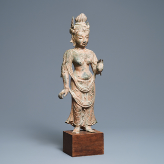 A bronze figure of a deity, Southeast Asia, 18/19th C.