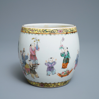 A Chinese famille rose 'playing boys' vase, Republic