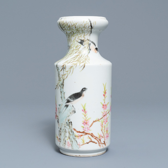 A Chinese qianjiang cai vase, signed Zhang Ying, 19/20th C.