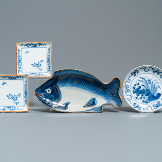 Four Japanese blue and white dishes, Edo, 17/18th C.