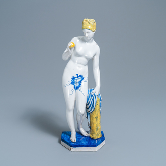 A large polychrome faience figure of Eve, Samson, Paris, 19th C.