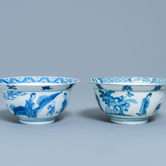 Two Chinese blue and white bowls, Kangxi