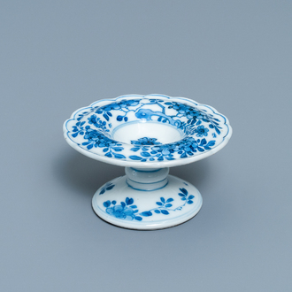 A Chinese blue and white salt after a European silver model, Kangxi