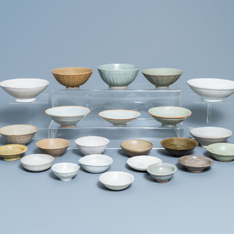 23 various Chinese monochrome and qingbai bowls, Song and later