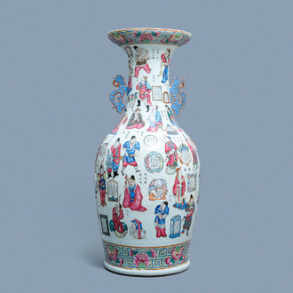 A large Chinese famille rose 'Wu Shuang Pu' vase, 19th C.