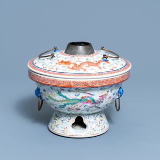 A Chinese famille rose warming bowl for the Straits or Peranakan market, Qianlong mark, 19/20th C.