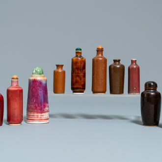 Ten Chinese monochrome snuff bottles, 19/20th C.