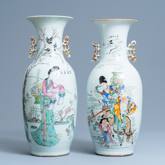 Two Chinese famille rose 'Immortals' vases, 19/20th C.