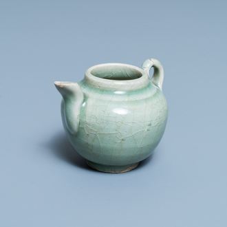 A Chinese monochrome celadon-glazed teapot, Ming