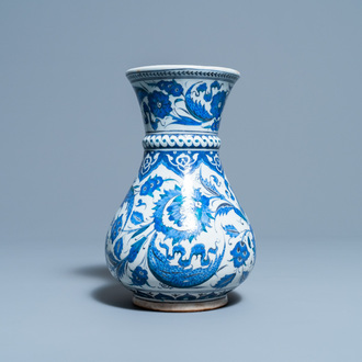 A blue and white Iznik-style vase, probably Samson, France, 19th C.