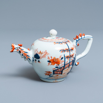 Een Chinese Imari-stijl theepot, Kangxi