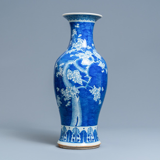 A Chinese blue and white 'prunus' vase, 19th C.