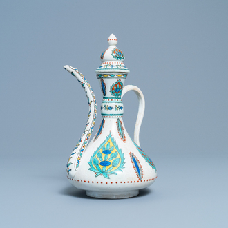 An Iznik-style ewer and cover, Samson, Paris, France, 19th C.