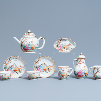 Een Chinees famille rose theeservies voor de Europese markt, Qianlong