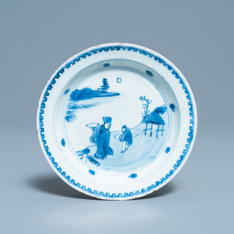 Une coupe en porcelaine de Chine en bleu et blanc de type ko-sometsuke pour le marché japonais, époque Transition