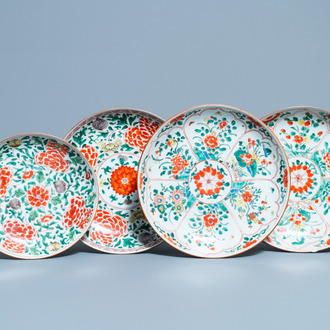 Four Chinese famille verte dishes, Kangxi