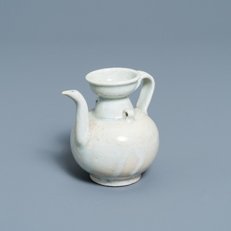 A Chinese celadon-glazed 'Yue' ewer, Song