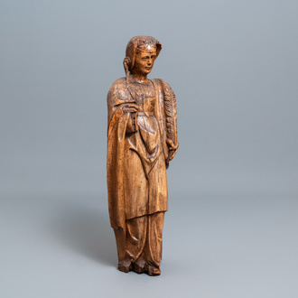 A large wooden figure of Saint Barbara, Germany, 16th C.