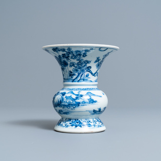 A Chinese blue and white 'zhadou', Kangxi