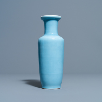 A Chinese monochrome lavender-blue vase, Kangxi mark, 19th C.