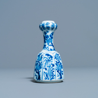 A small Chinese blue and white vase or hookah base, Kangxi