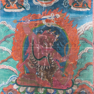 Un thangka à decor de Hayagriva, Tibet, 19ème