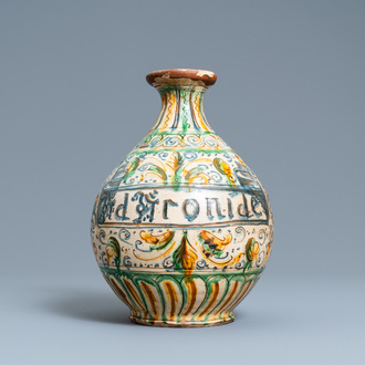 An Italian sgraffito pharmacy bottle, probably Tuscany, 17th C.