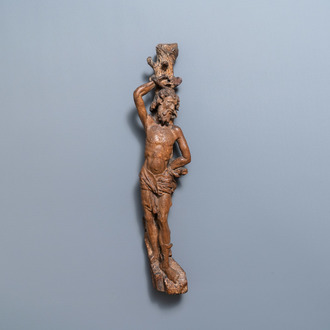 An oak figure of Saint Sebastian, ca. 1500