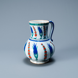 An Iznik-style ewer, Cantagalli, Italy, 19th C.