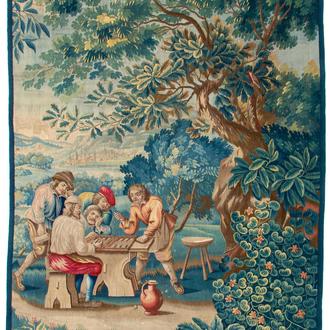 Une tapisserie murale en laine et soie d'après David Teniers, atelier de Guillaume Werniers, Lille, France, 17/18ème