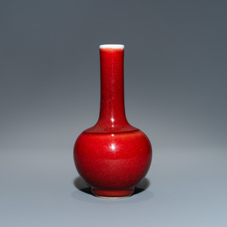 A Chinese langyao-glazed bottle vase, Kangxi mark, 19/20th C.