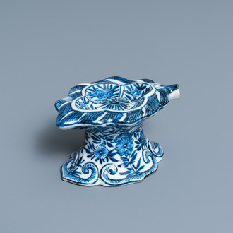 A Chinese blue and white salt after a European silver model, Kangxi