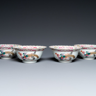 Four Chinese famille rose bowls for the Straits or Peranakan market, 19th C.