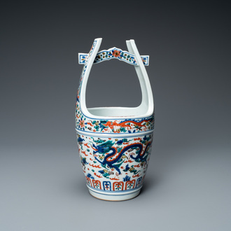 A Japanese wucai-style bucket for the Chinese market, Wanli mark, Republic