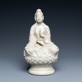 A pale celadon-glazed figure of Quan Am, North-Vietnam, 17/18th C.