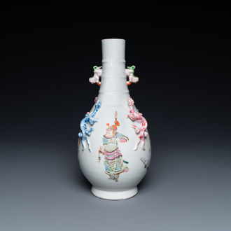 A Chinese famille rose 'Wu Shuang Pu' vase, 19th C.