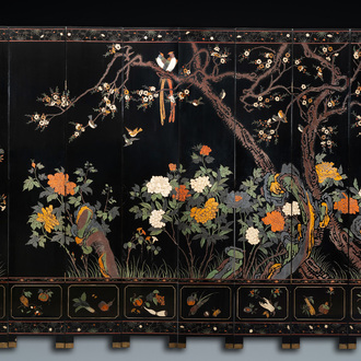 A Chinese eight-panel coromandel lacquer screen, 18/19th C.