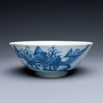 A Chinese 'Bleu de Hue' bowl for the Vietnamese market, dated 1828