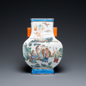 A Chinese famille rose 'immortals' vase, 19th C.