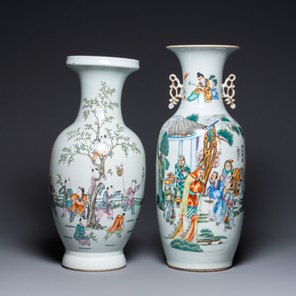 Deux vases en porcelaine de Chine famille rose, 19ème