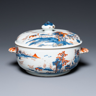 Een Chinese Imari-stijl ronde dekselterrine, Qianlong