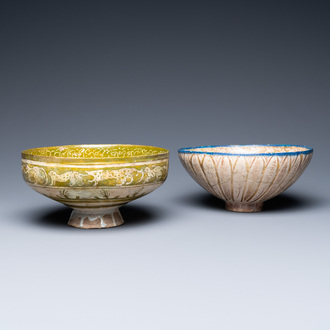 Two Seljuk and Kashan lusterware bowls, Iran, 13/14th C.