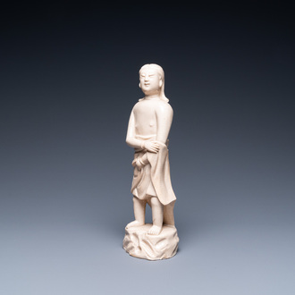 Sculpture d'Adam en porcelaine de Chine dit 'pâte tendre', Kangxi
