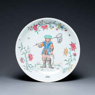 A Chinese Dutch-decorated ‘fisherman’ dish, 1st half 18th C.