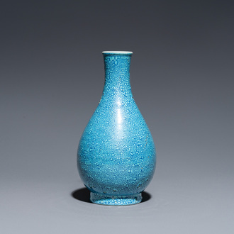 A Chinese robin's egg-glazed bottle vase, probably Qianlong