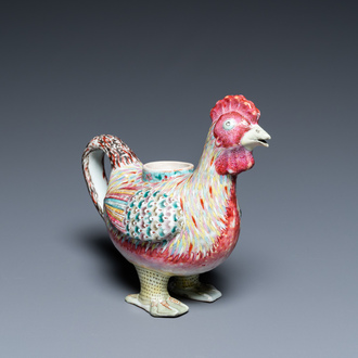 Verseuse en forme de coq en porcelaine de Chine famille rose, Qianlong