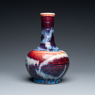 A Chinese flambé-glazed bottle vase, 19th C.