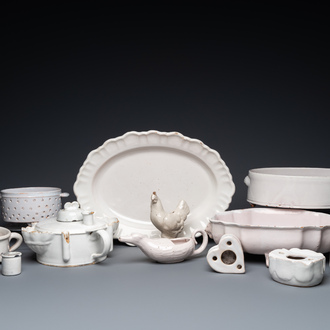 An extensive collection of white-glazed pottery, France and The Netherlands, 18/19th C.