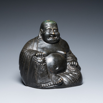Een Chinese bronzen Boeddha, 19e eeuw